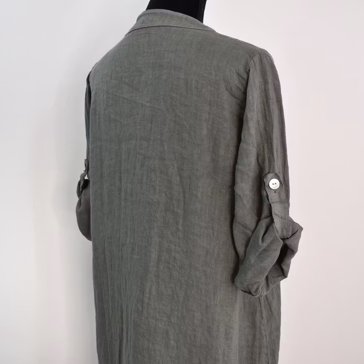 ANDRASORTERING Linneklänning Krås MILITARE L/XL