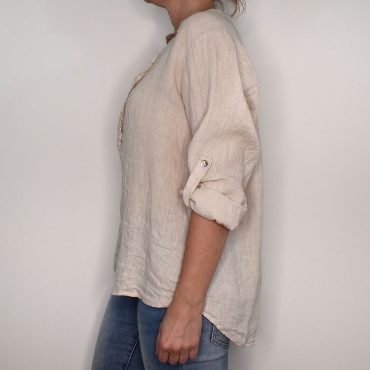 ANDRASORTERING Linneblus med Krås BEIGE