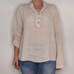ANDRASORTERING Linneblus med Krås BEIGE