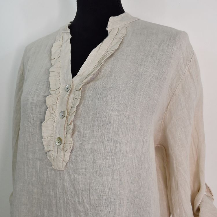 ANDRASORTERING Linneblus med Krås BEIGE