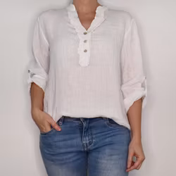 ANDRASORTERING Linneblus med Krås VIT