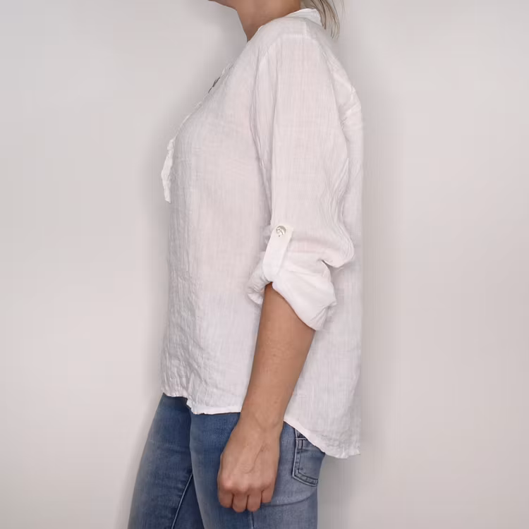 ANDRASORTERING Linneblus med Krås VIT