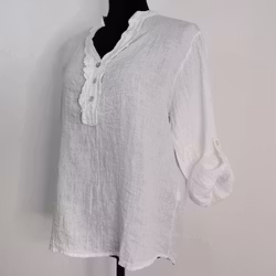 ANDRASORTERING Linneblus med Krås VIT