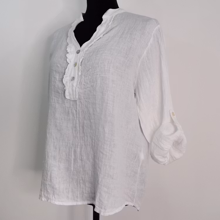 ANDRASORTERING Linneblus med Krås VIT