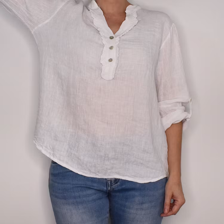 ANDRASORTERING Linneblus med Krås VIT