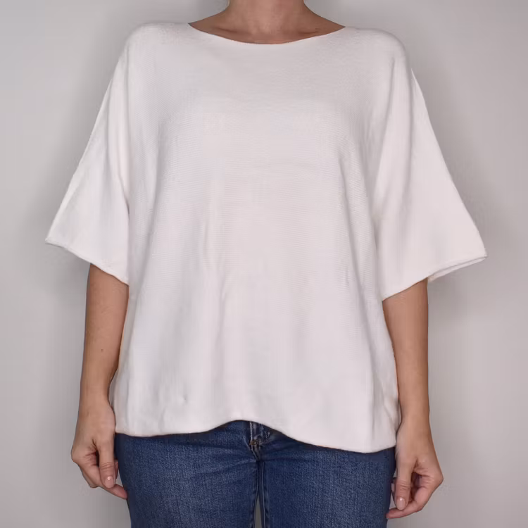 ANDRASORTERING Finstickad Ponchotröja Sia VIT - Marta du Chateau