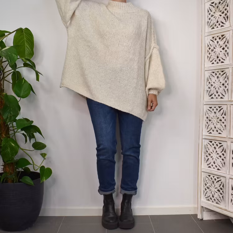 SECOND HAND! Stickad Tröja Over Sized ECRU