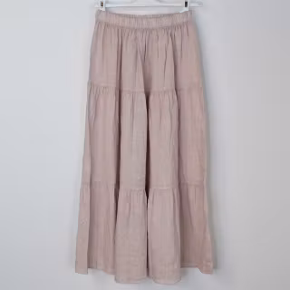 ANDRASORTERING Linnekjol med volanger ROSA