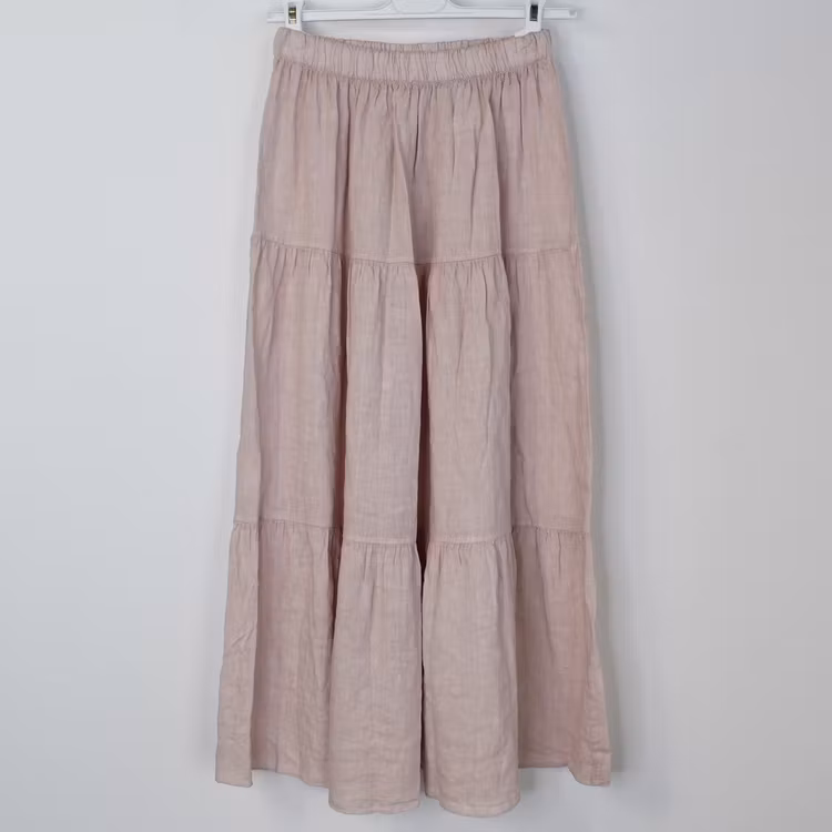 ANDRASORTERING Linnekjol med volanger ROSA