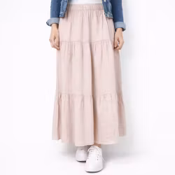 ANDRASORTERING Linnekjol med volanger ROSA