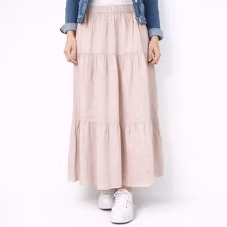 ANDRASORTERING Linnekjol med volanger ROSA