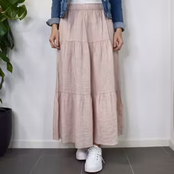 ANDRASORTERING Linnekjol med volanger ROSA