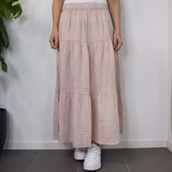 ANDRASORTERING Linnekjol med volanger ROSA