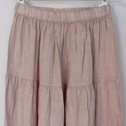 ANDRASORTERING Linnekjol med volanger ROSA