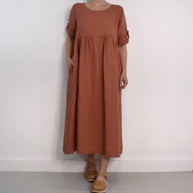 ANDRASORTERING Linneklänning med Fickor MELOGRANO