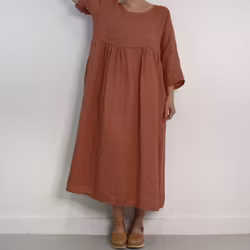 ANDRASORTERING Linneklänning med Fickor MELOGRANO