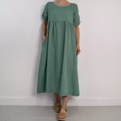 ANDRASORTERING Linneklänning med Fickor LAGO