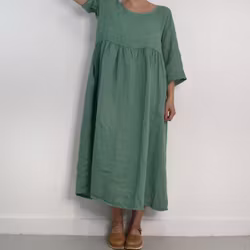 ANDRASORTERING Linneklänning med Fickor LAGO