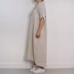 ANDRASORTERING Linneklänning Krås SABBIA