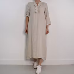 ANDRASORTERING Linneklänning Krås SABBIA