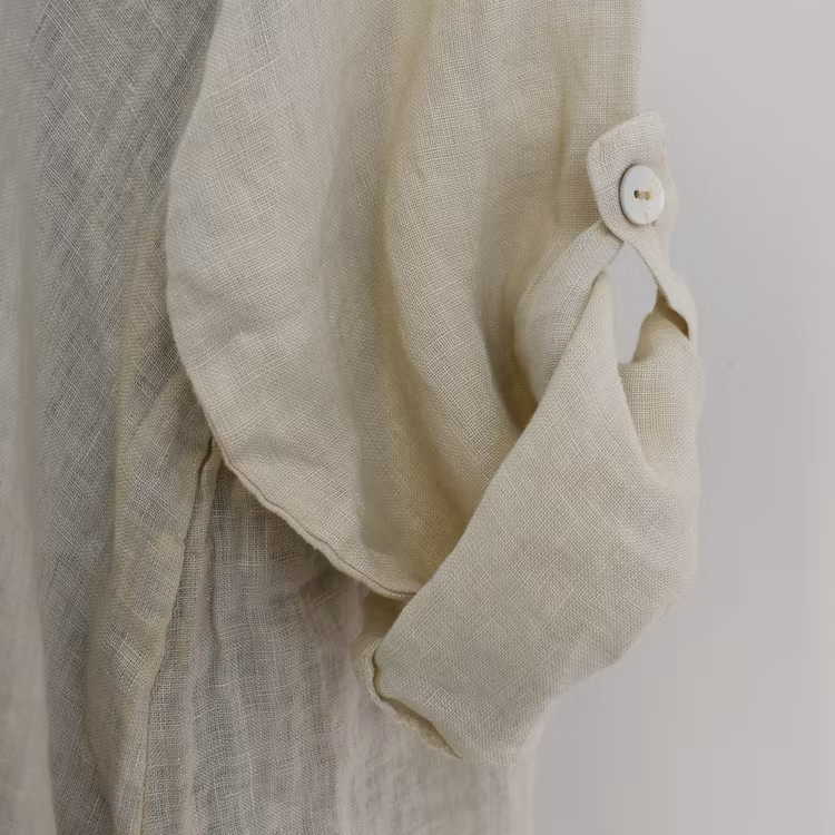 ANDRASORTERING Linneklänning Krås SABBIA