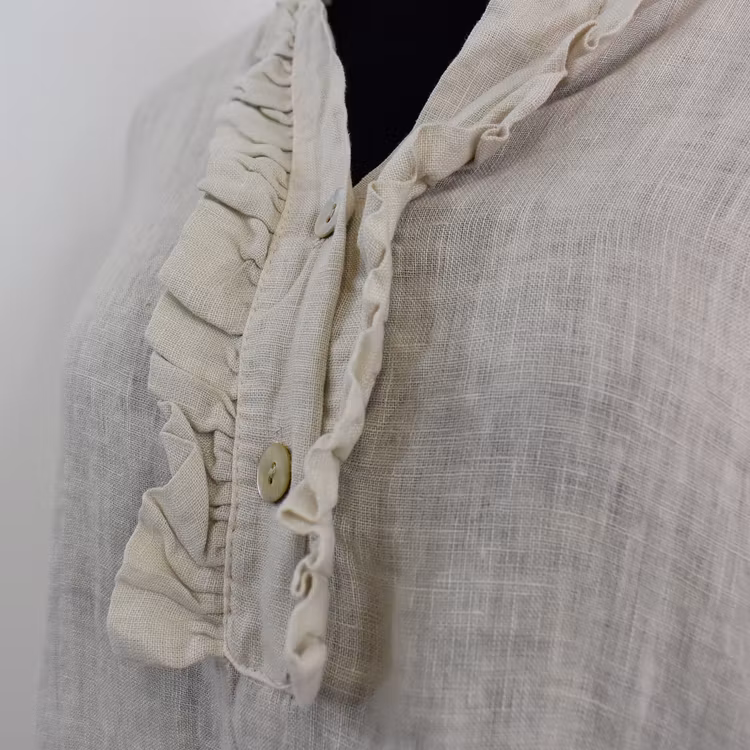 ANDRASORTERING Linneklänning Krås SABBIA