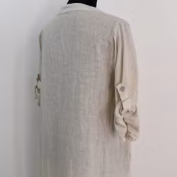 ANDRASORTERING Linneklänning Krås SABBIA