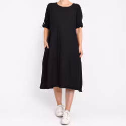 ANDRASORTERING Linneklänning Sweet SVART