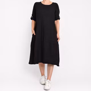 ANDRASORTERING Linneklänning Sweet SVART