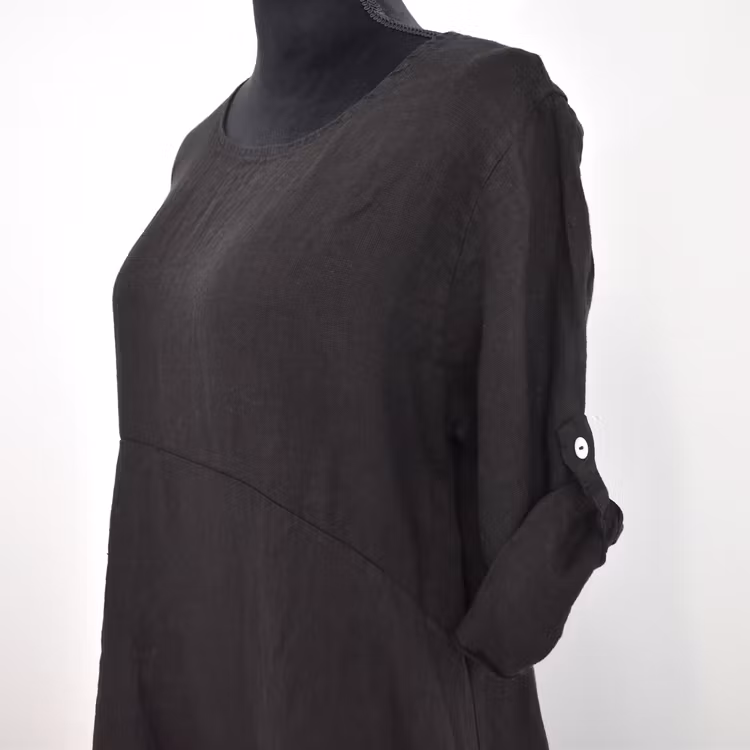 ANDRASORTERING Linneklänning Sweet SVART