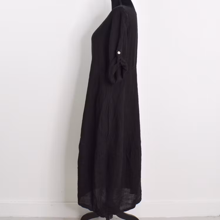 ANDRASORTERING Linneklänning Sweet SVART