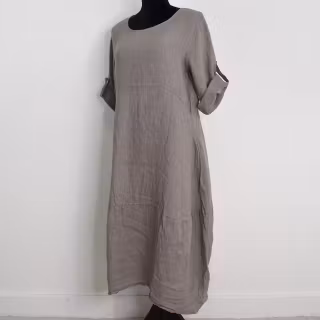 ANDRASORTERING Linneklänning Sweet TAUPE