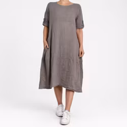 ANDRASORTERING Linneklänning Sweet TAUPE