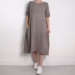 ANDRASORTERING Linneklänning Sweet TAUPE