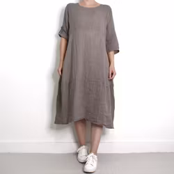 ANDRASORTERING Linneklänning Sweet TAUPE