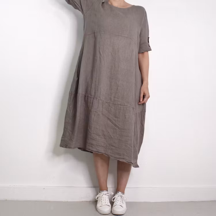 ANDRASORTERING Linneklänning Sweet TAUPE