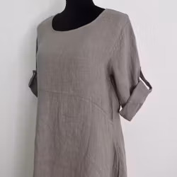 ANDRASORTERING Linneklänning Sweet TAUPE