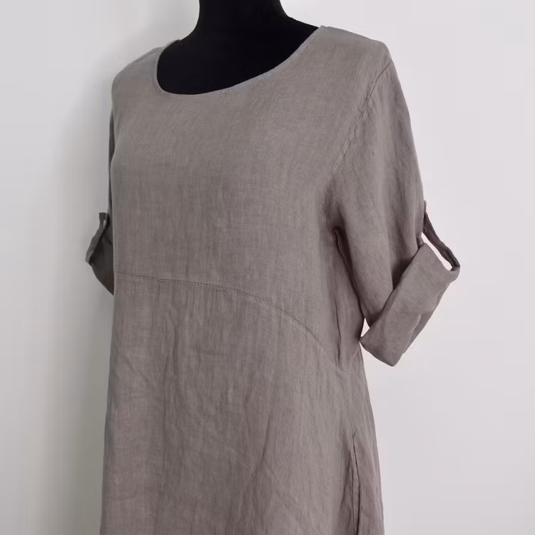 ANDRASORTERING Linneklänning Sweet TAUPE