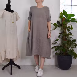 ANDRASORTERING Linneklänning Sweet TAUPE