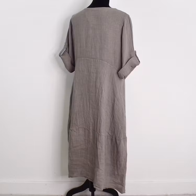 ANDRASORTERING Linneklänning Sweet TAUPE