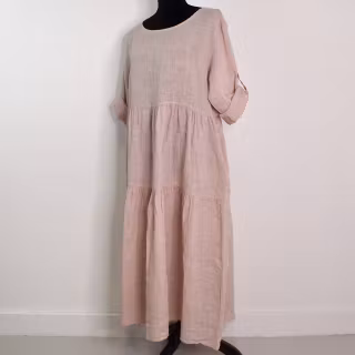 ANDRASORTERING Linneklänning Fickor ROSA