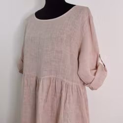 ANDRASORTERING Linneklänning Fickor ROSA