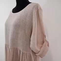 ANDRASORTERING Linneklänning Fickor ROSA