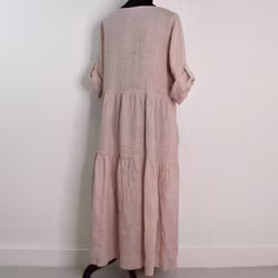 ANDRASORTERING Linneklänning Fickor ROSA