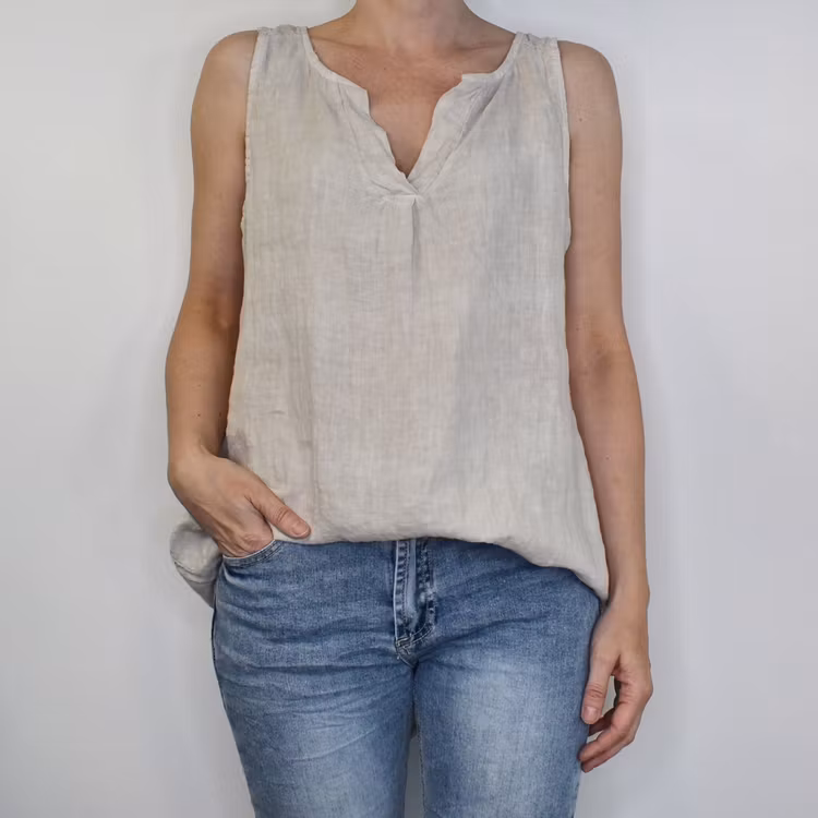 ANDRASORTERING Linne/Ärmlös topp BEIGE Storlek S/M