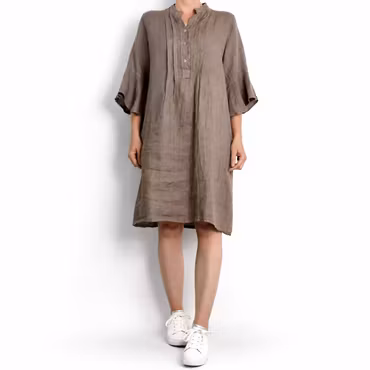 ANDRASORTERING Linneklänning Idun TAUPE Storlek S/M - Camicia