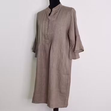 ANDRASORTERING Linneklänning Idun TAUPE Storlek S/M - Camicia