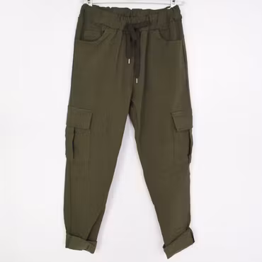 ANDRASORTERING Stretchig Cargobyxa Siri MÖRK KAKI
