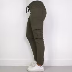 ANDRASORTERING Stretchig Cargobyxa Siri MÖRK KAKI