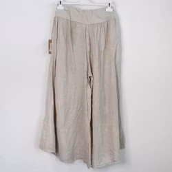 Byxkjol i linne BEIGE